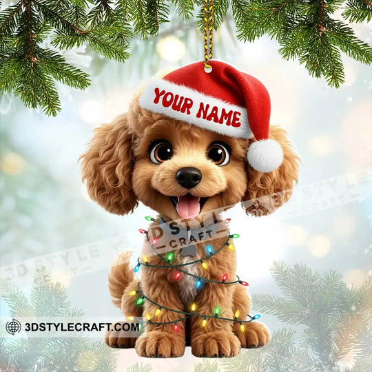 Christmas Poodle Home Decor, Christmas Ornament, Personalized Ornament style option 2