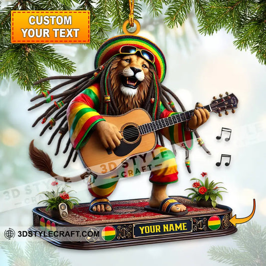 Christmas Reggae Music Lion Home Decor Ornament Personalized 3.54’’ / 1