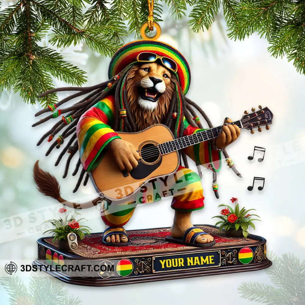 Christmas Reggae Music Lion Home Decor Ornament Personalized