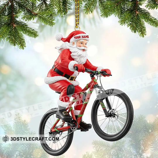 Christmas Santa Mountain Bike, Home Decor, Christmas Ornament, Personalized Ornament style option 2