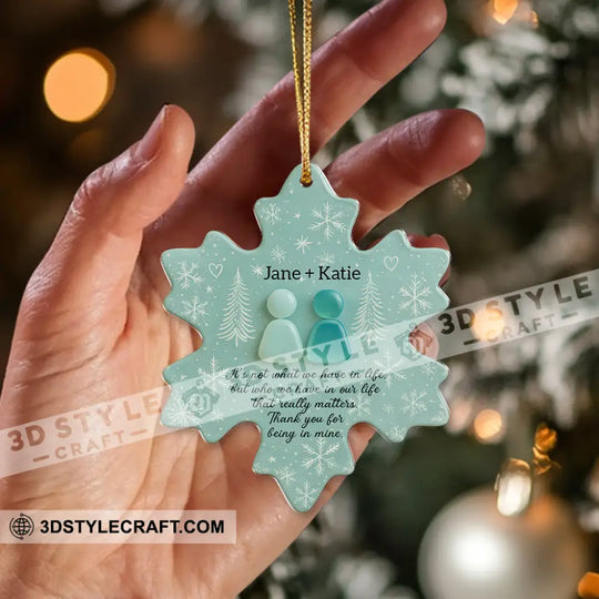 Christmas Snow, Thank You For Being In Mine, Home Decor, Christmas Ornament, Personalized Ornament style option 2