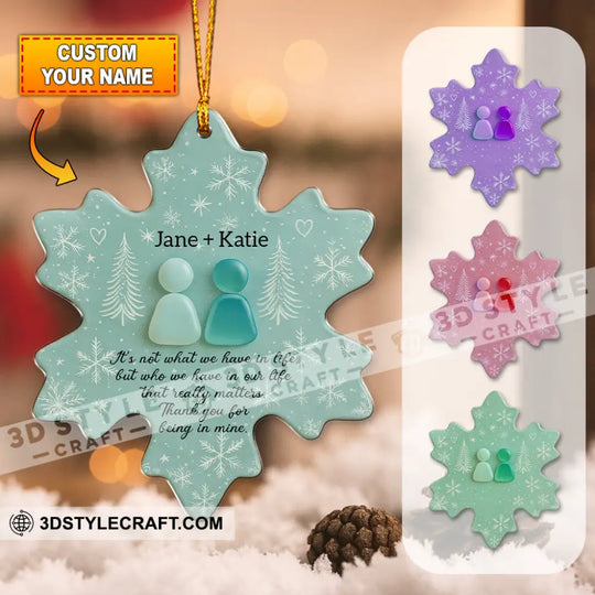 Christmas Snow, Thank You For Being In Mine, Home Decor, Christmas Ornament, Personalized Ornament style option 1