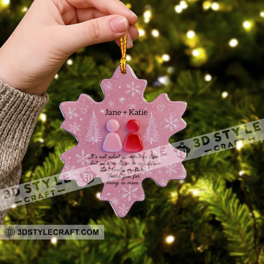 Christmas Snow, Thank You For Being In Mine, Home Decor, Christmas Ornament, Personalized Ornament style option 3