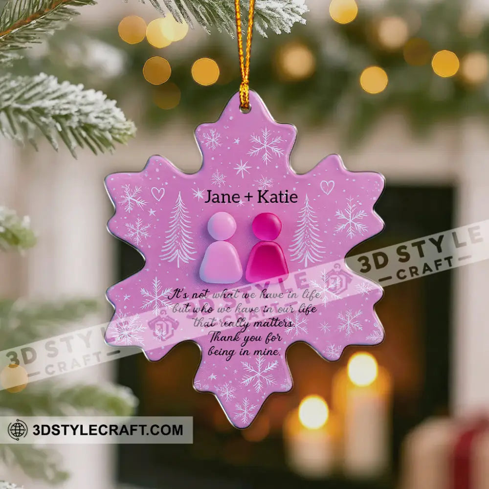 Christmas Snow Thank You For Being In Mine Home Decor Christmas Ornament Personalized Ornament Ornament