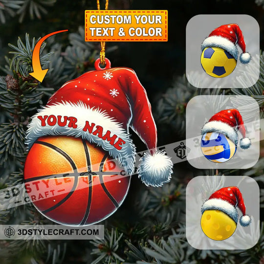 Christmas Sports Ball, Home Decor, Christmas Ornament, Personalized Ornament style option 1