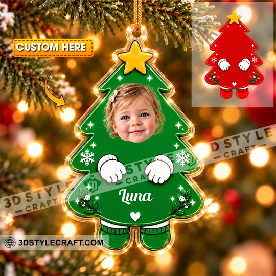 Christmas Tree Baby Home Decor, Christmas Ornament, Personalized Ornament style option 1