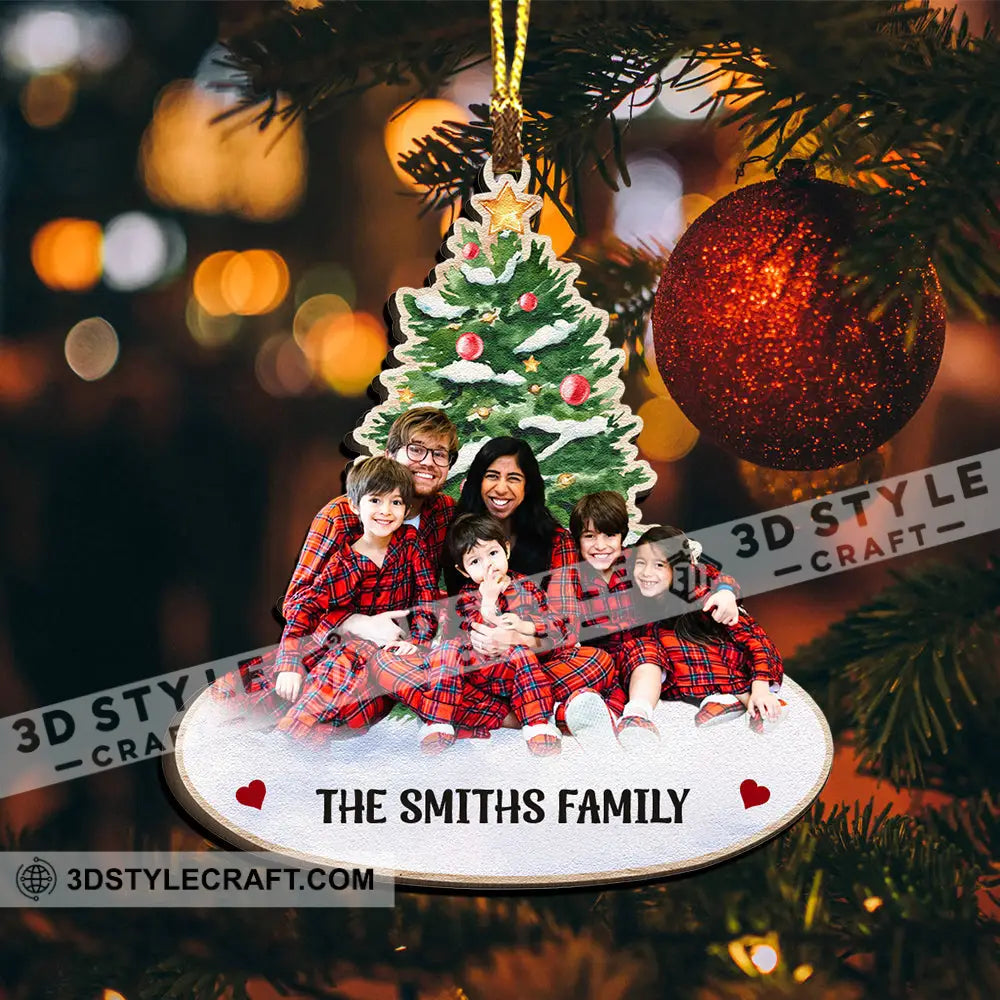 Christmas With Family We Are - Custom Photo And Name Personalized Acrylic Ornament Gift For