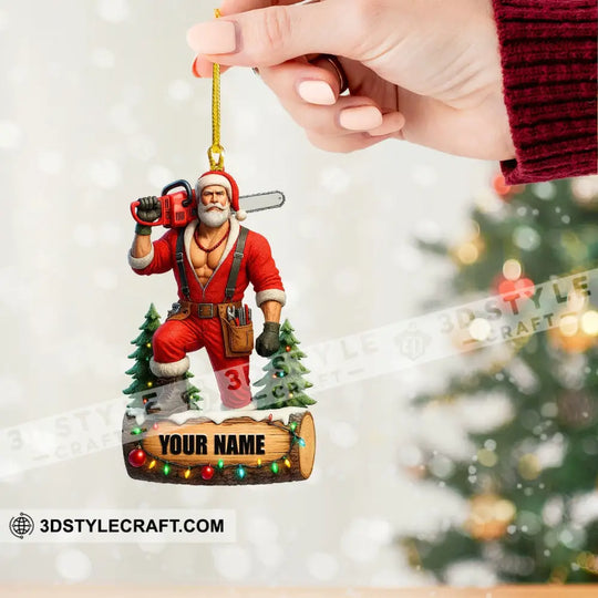 Christmas Woodworker Santa, Home Decor, Christmas Ornament, Personalized Ornament style option 2