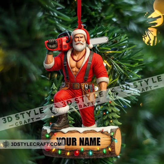Christmas Woodworker Santa, Home Decor, Christmas Ornament, Personalized Ornament style option 4