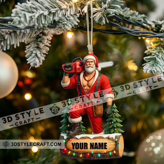 Christmas Woodworker Santa, Home Decor, Christmas Ornament, Personalized Ornament style option 3