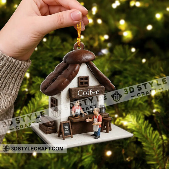 Coffee Lover, Coffee Shop Home Decor, Christmas Ornament, Personalized Ornament style option 3