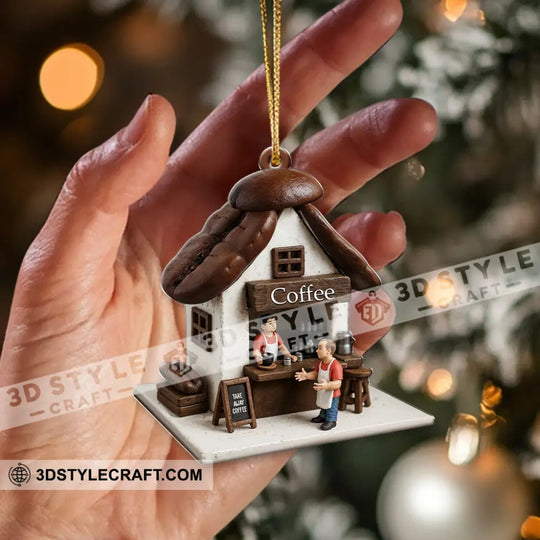 Coffee Lover, Coffee Shop Home Decor, Christmas Ornament, Personalized Ornament style option 2