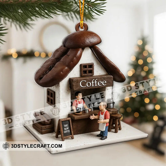 Coffee Lover, Coffee Shop Home Decor, Christmas Ornament, Personalized Ornament style option 4