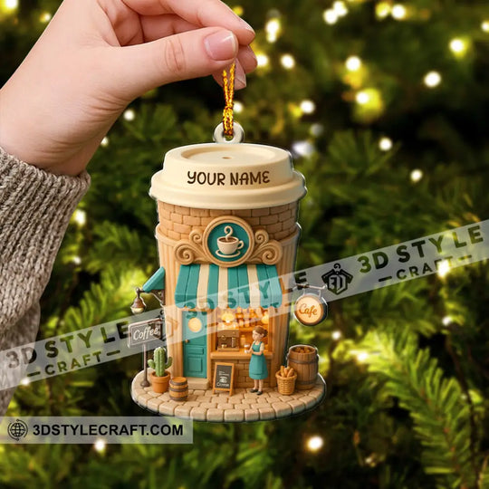 Coffee Lover, Coffee Shop Home Decor, Christmas Ornament, Personalized Ornament style option 3