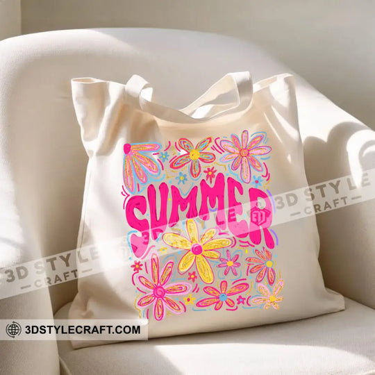 Colorful Summer Flowers Tote Bag, Aloha  Summer, Canvas Tote Bag style option 3