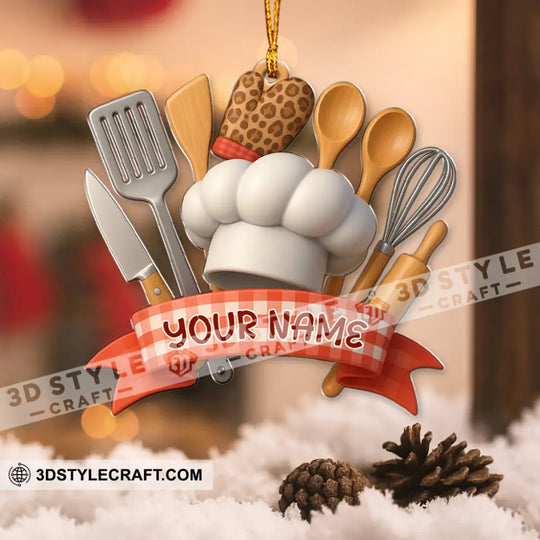 Cooking Lover, Cooking Utensils Home Decor, Christmas Ornament, Personalized Ornament style option 4