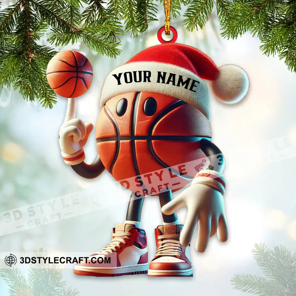 Cool Basketball Christmas Ornament Personalized