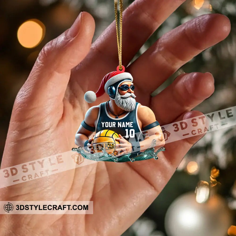 Cool Santa Basketball Home Decor Christmas Ornament Personalized