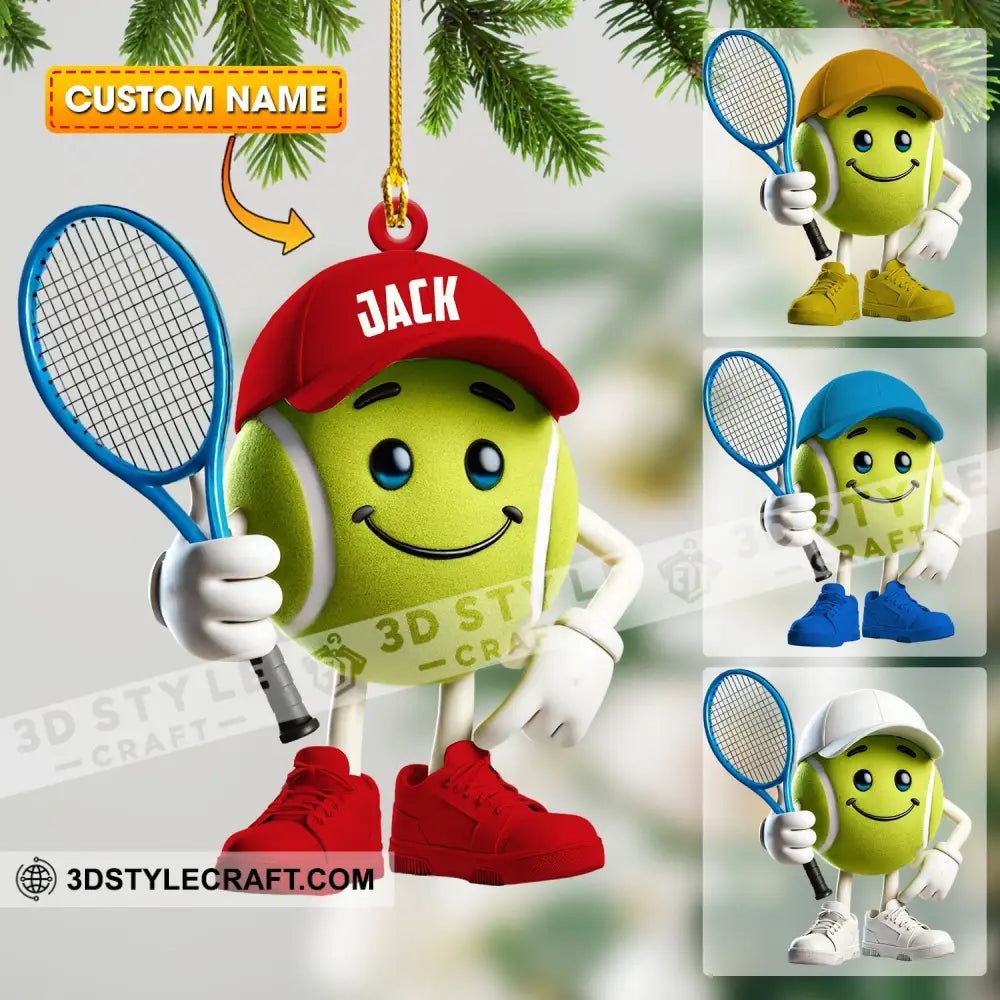 Cool Tennis Ball Christmas Ornament Personalized 3.54’’ / 1