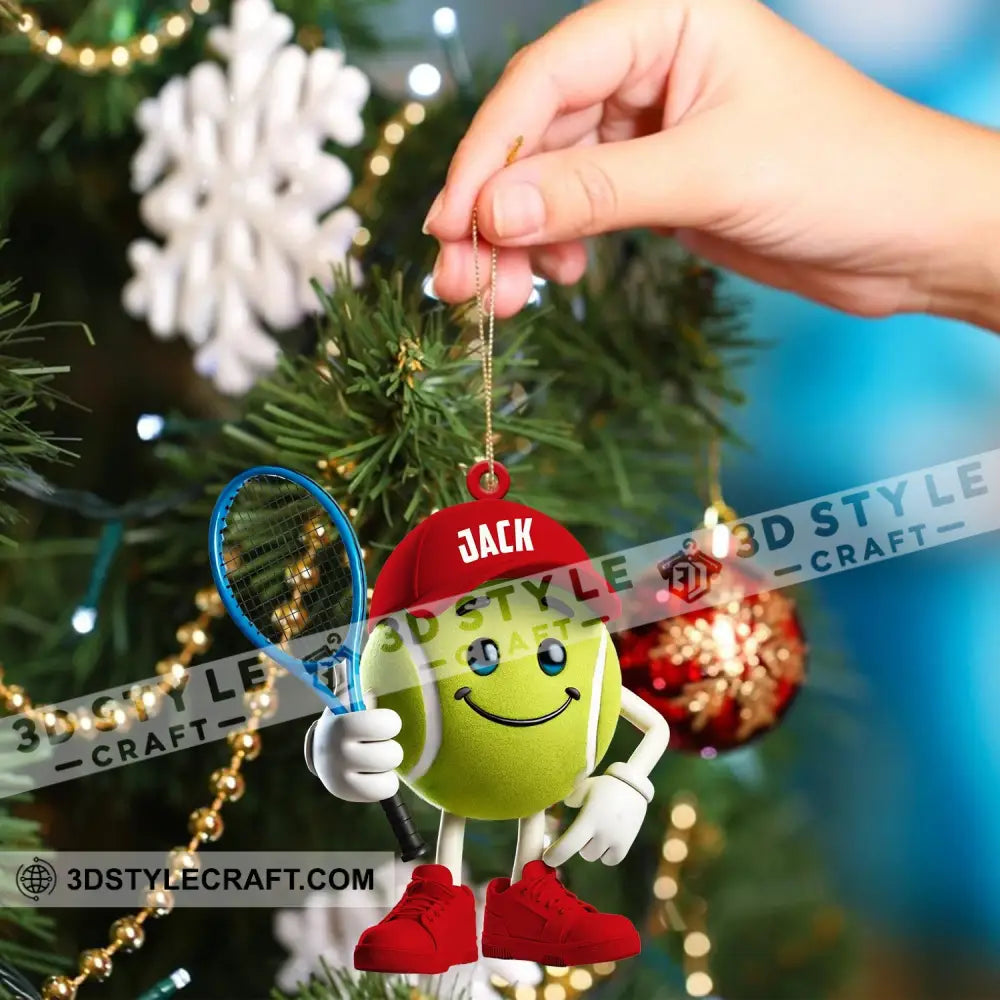 Cool Tennis Ball Christmas Ornament Personalized