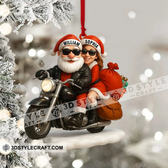 Couple Santa Home Decor, Christmas Ornament, Personalized Ornament style option 4