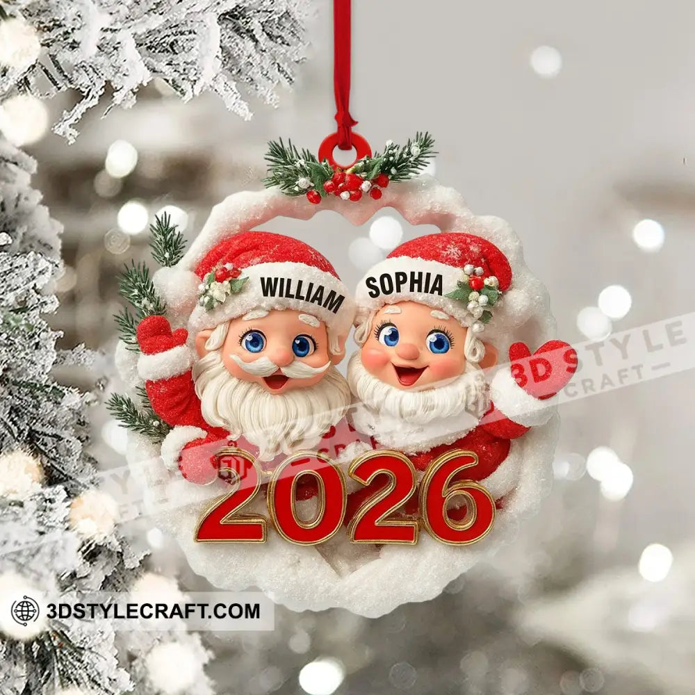 Couple Santa Home Decor Christmas Ornament Personalized Ornament Ornament