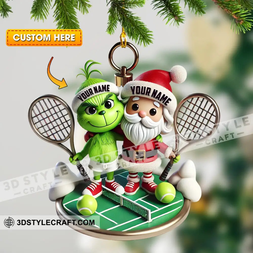 Couple Tennis Home Decor Christmas Ornament Personalized 3.54’’ / 1