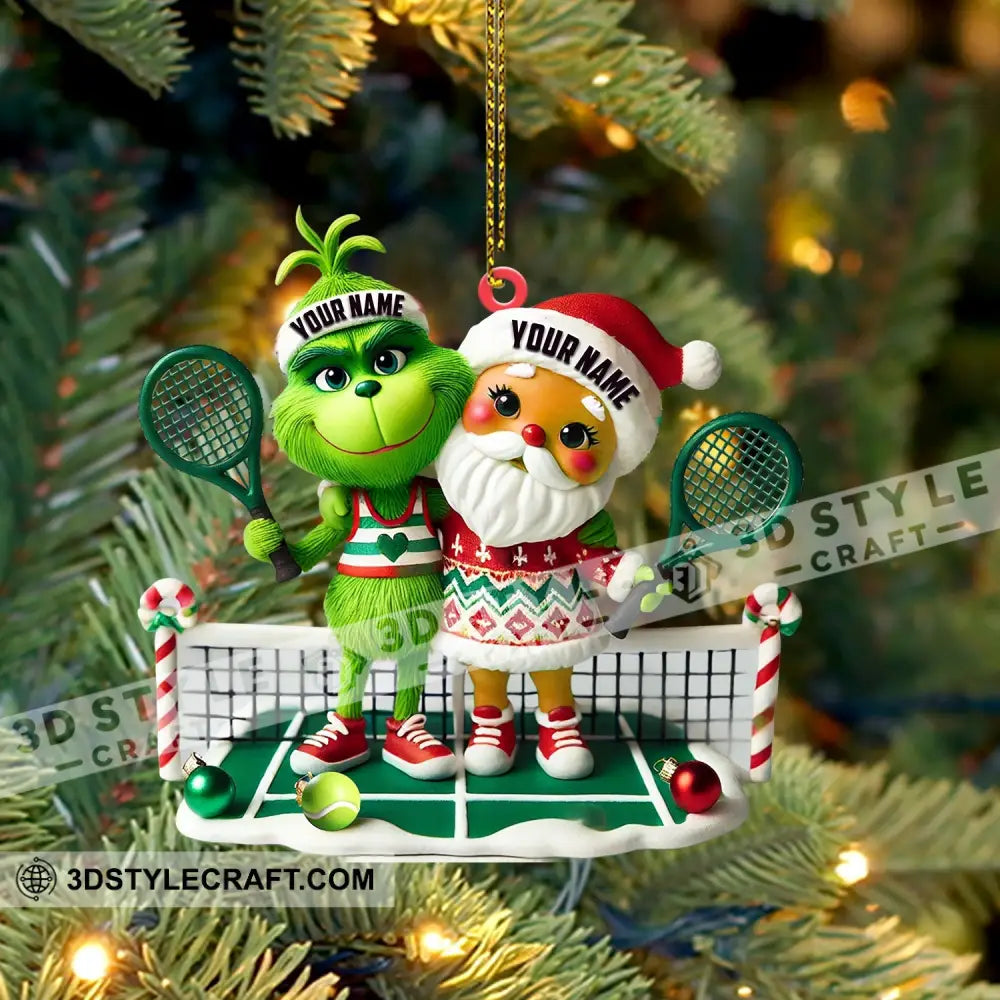 Couple Tennis Home Decor Christmas Ornament Personalized