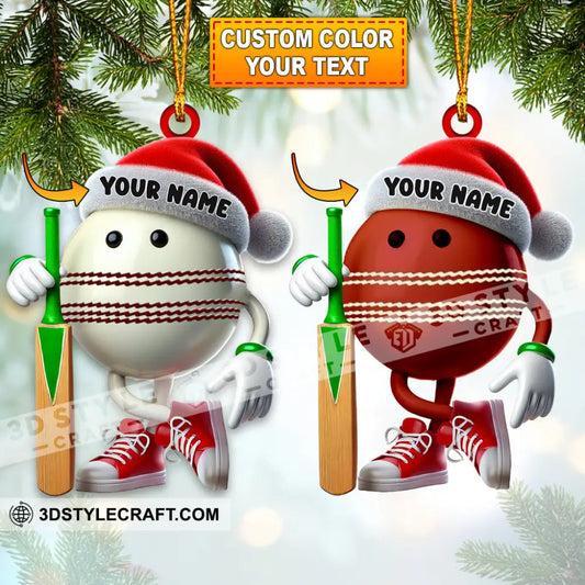 Cricket Ball Christmas Ornament Personalized 3.54’’ / 1