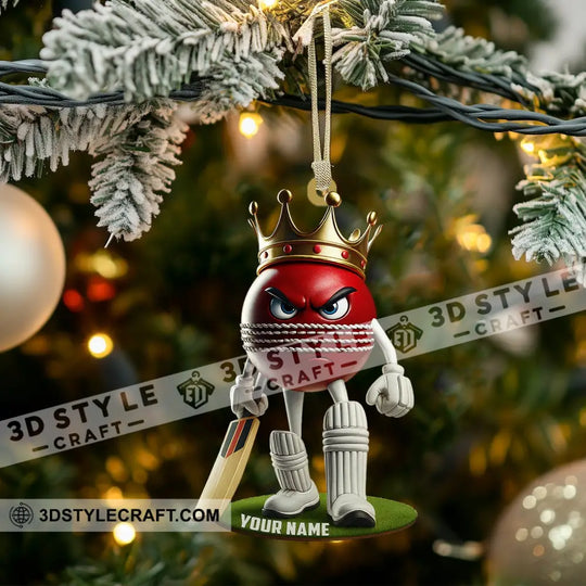 Cricket Ball, Home Decor, Christmas Ornament, Personalized Ornament style option 3