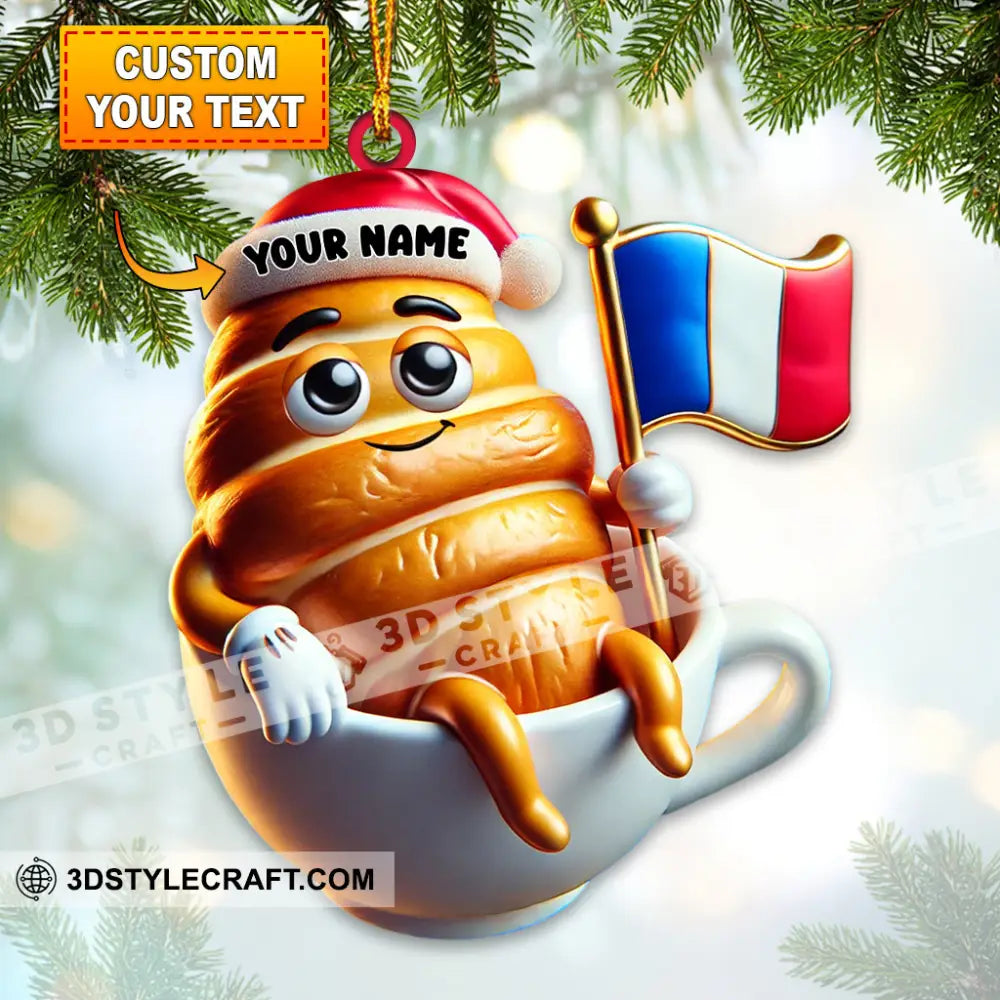 Croissant Christmas Ornament Personalized 3.54’’ / 1