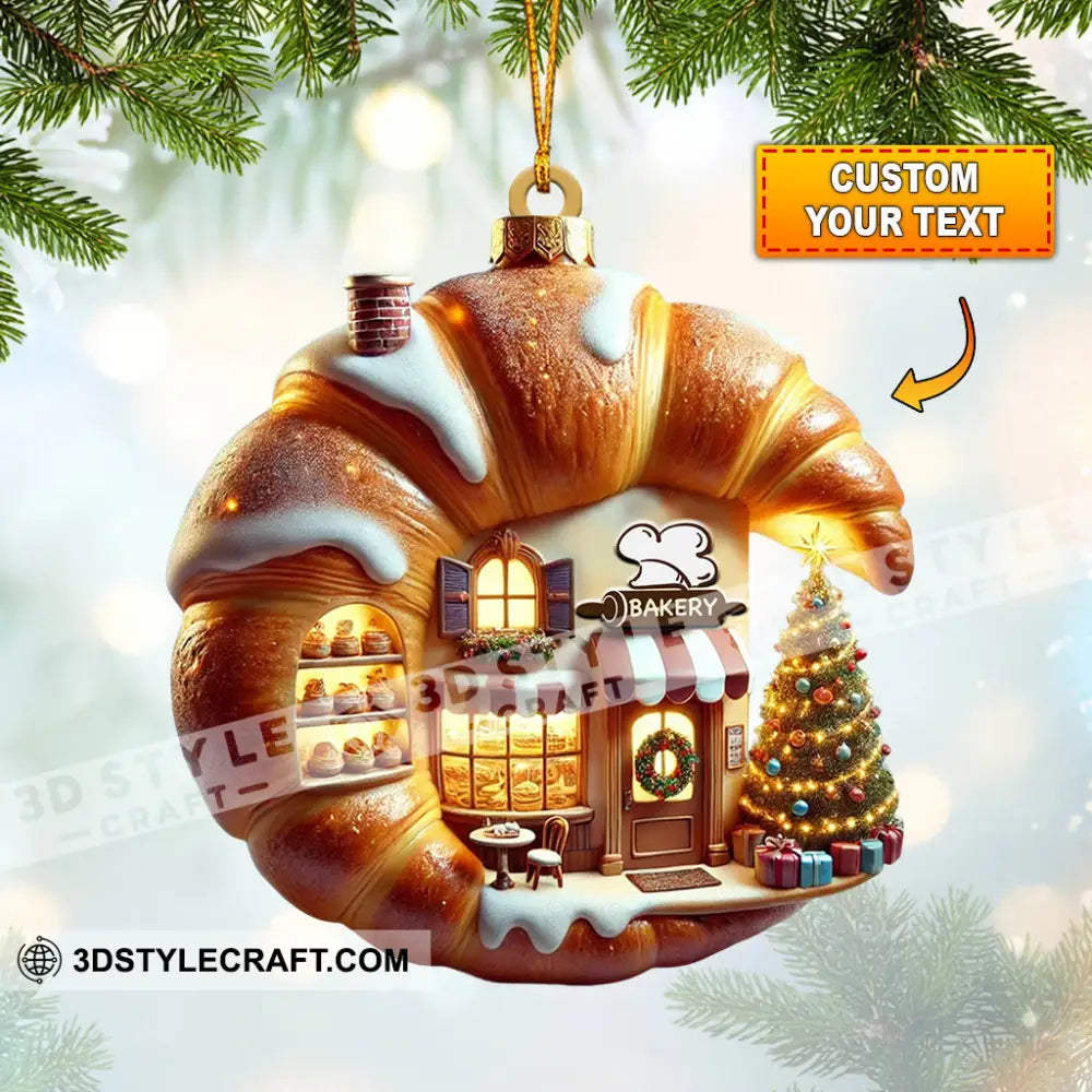 Croissant Shop Home Decor Christmas Ornament Personalized 3.54’’ / 1