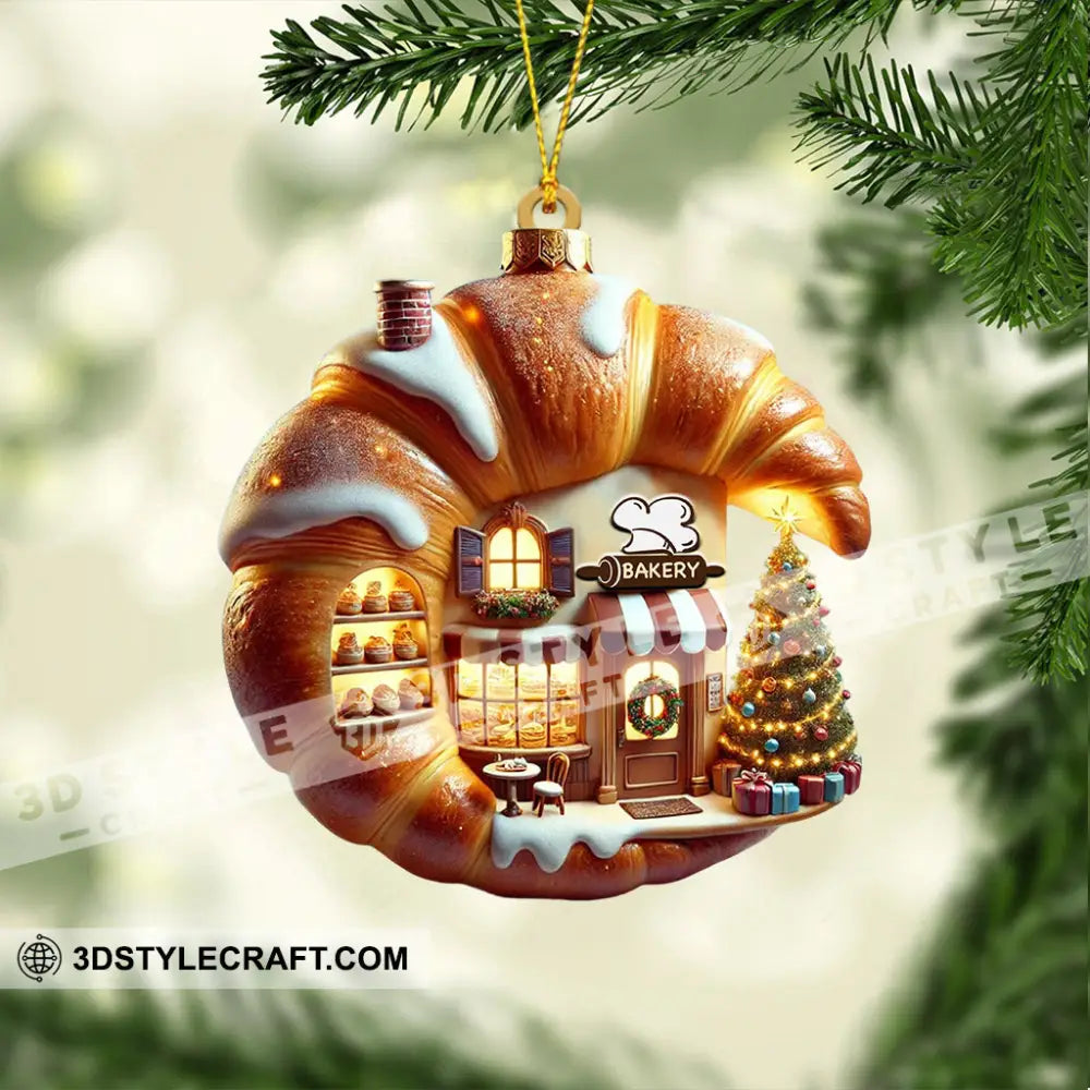 Croissant Shop Home Decor Christmas Ornament Personalized