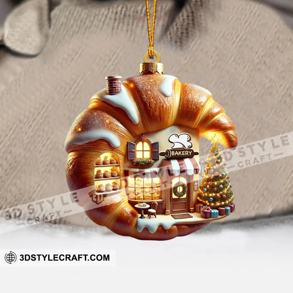 Croissant Shop Home Decor Christmas Ornament Personalized