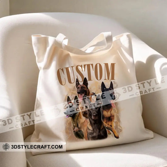 Custom Belgian Malinois, Pet Lover Tote Bag, Canvas Tote Bag style option 4