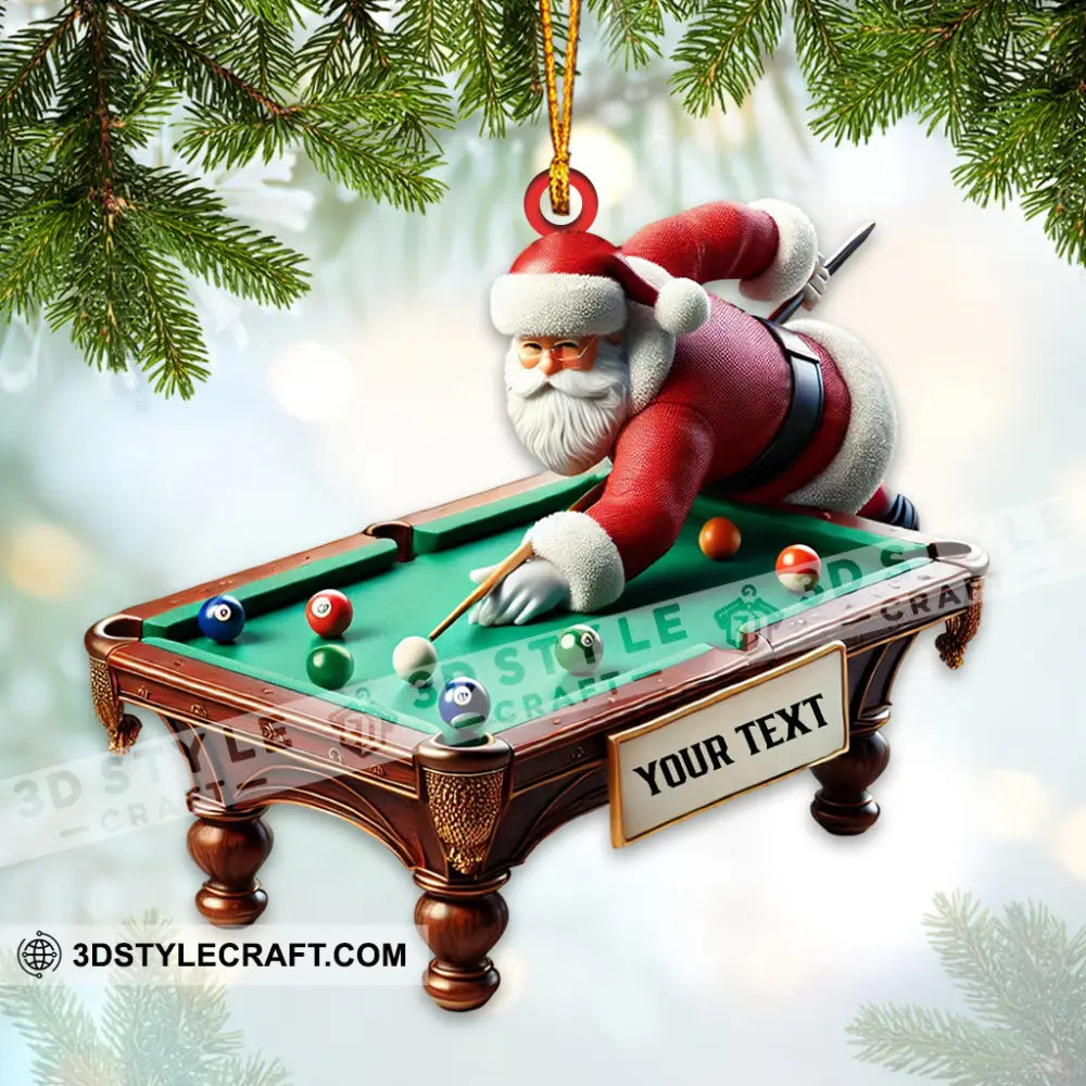 Custom Billiard Santa Ornament Personalized