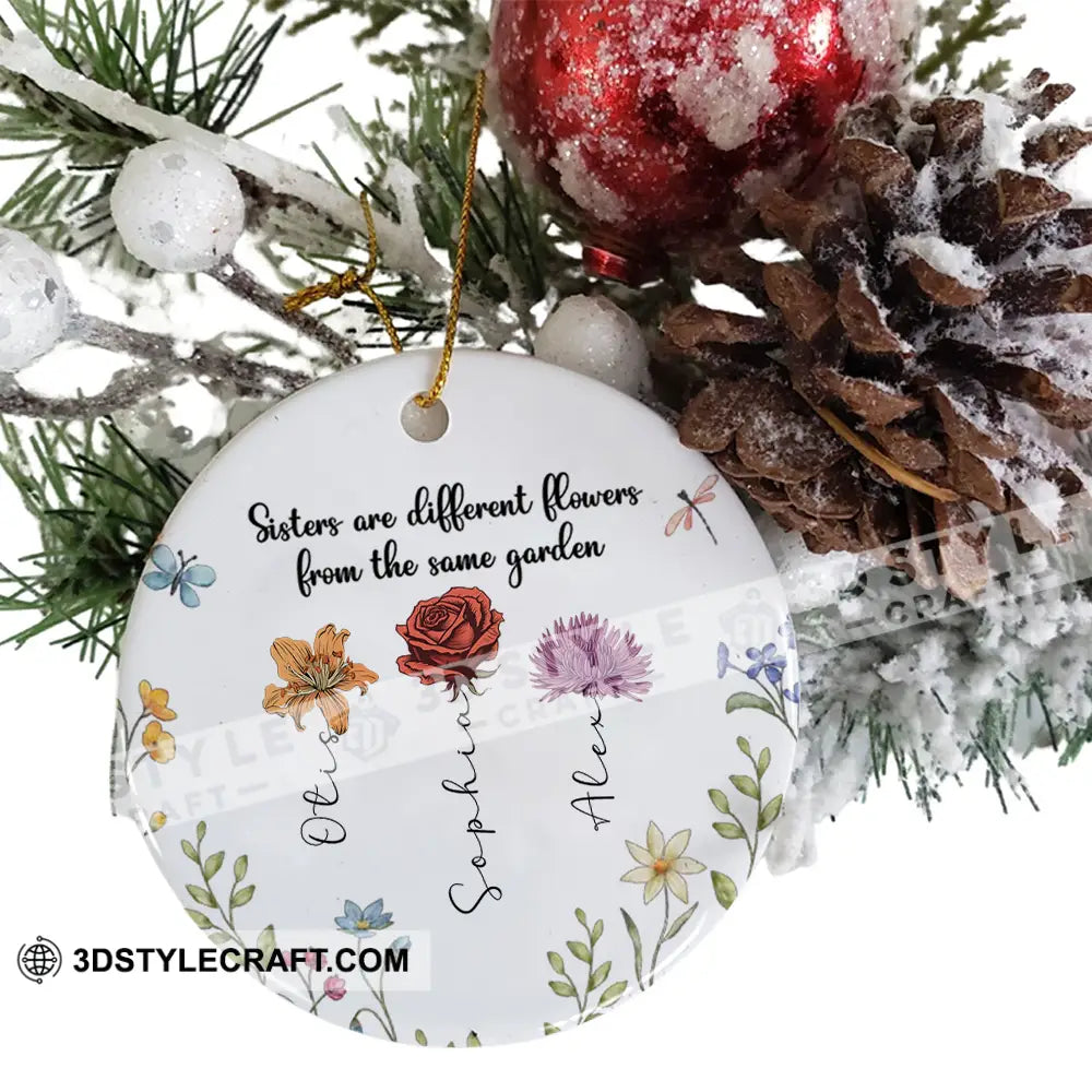 Custom Ceramic Ornament Month Flower Christmas Decor