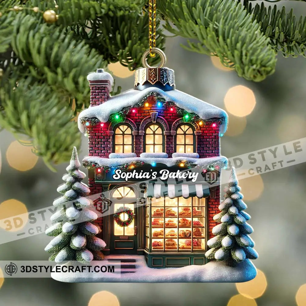 Custom Christmas House Ornament Personalized