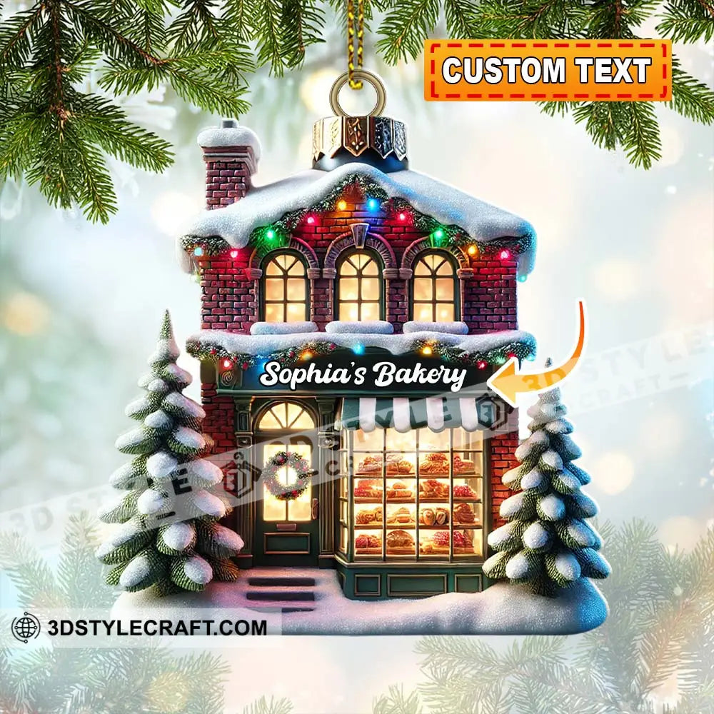 Custom Christmas House Ornament Personalized 3.54’’ / 1