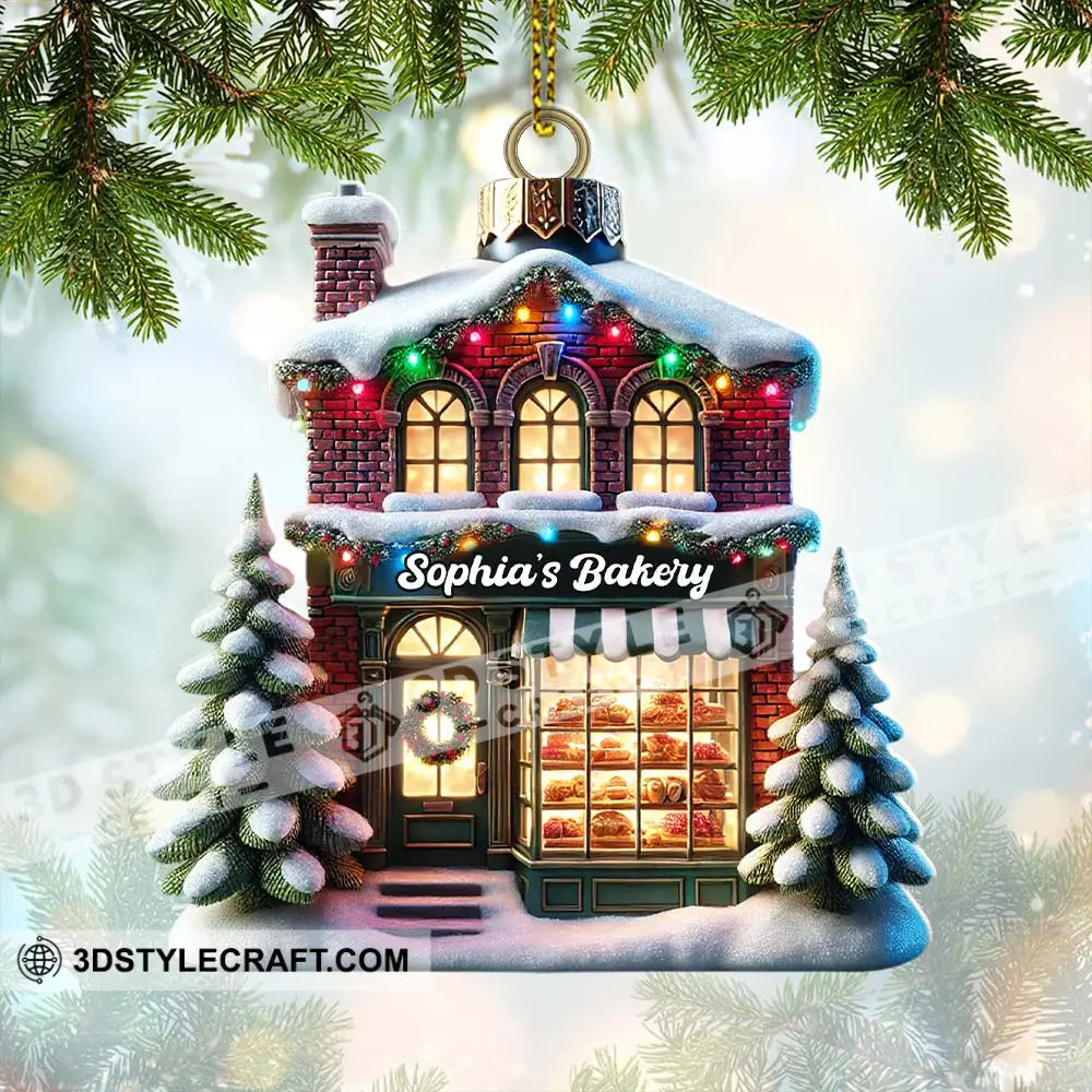 Custom Christmas House Ornament Personalized