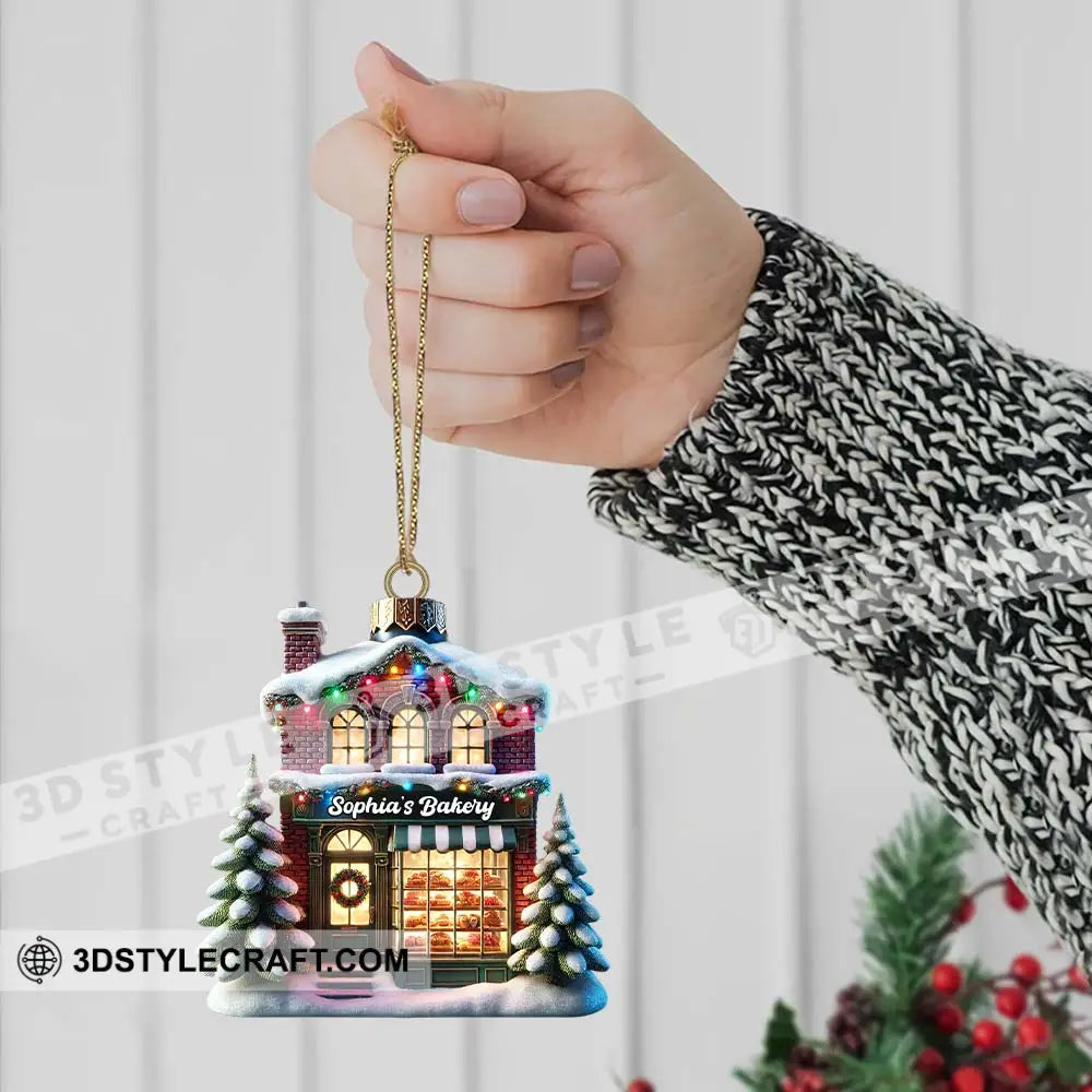 Custom Christmas House Ornament Personalized