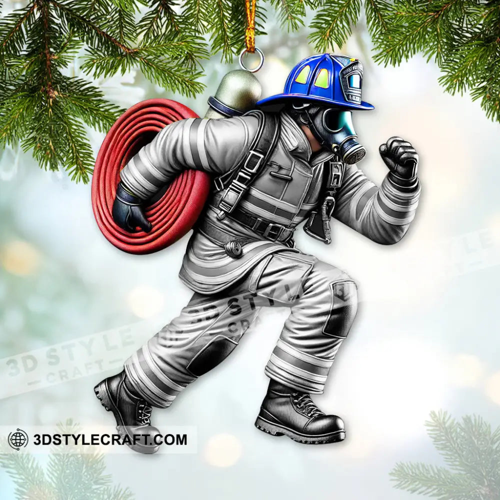 Custom Color Firefighter Ornament Christmas Gift 3.54’’ / 1