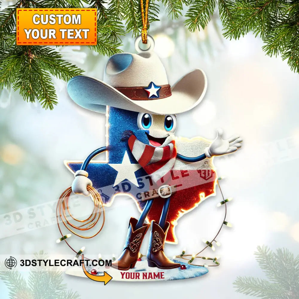 Custom Name American Ornament America Love Christmas Decoration