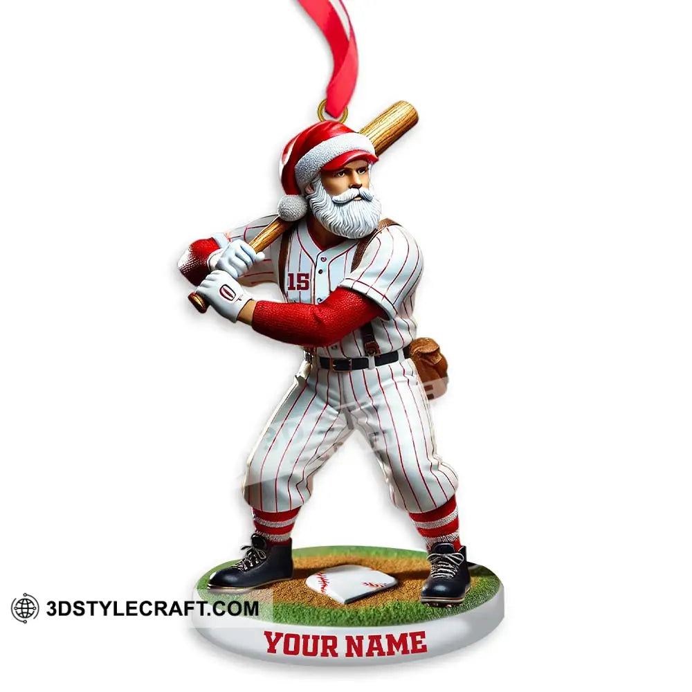 Custom Name And Number Baseball Ornament Christmas Gift 3.54’’ / 1