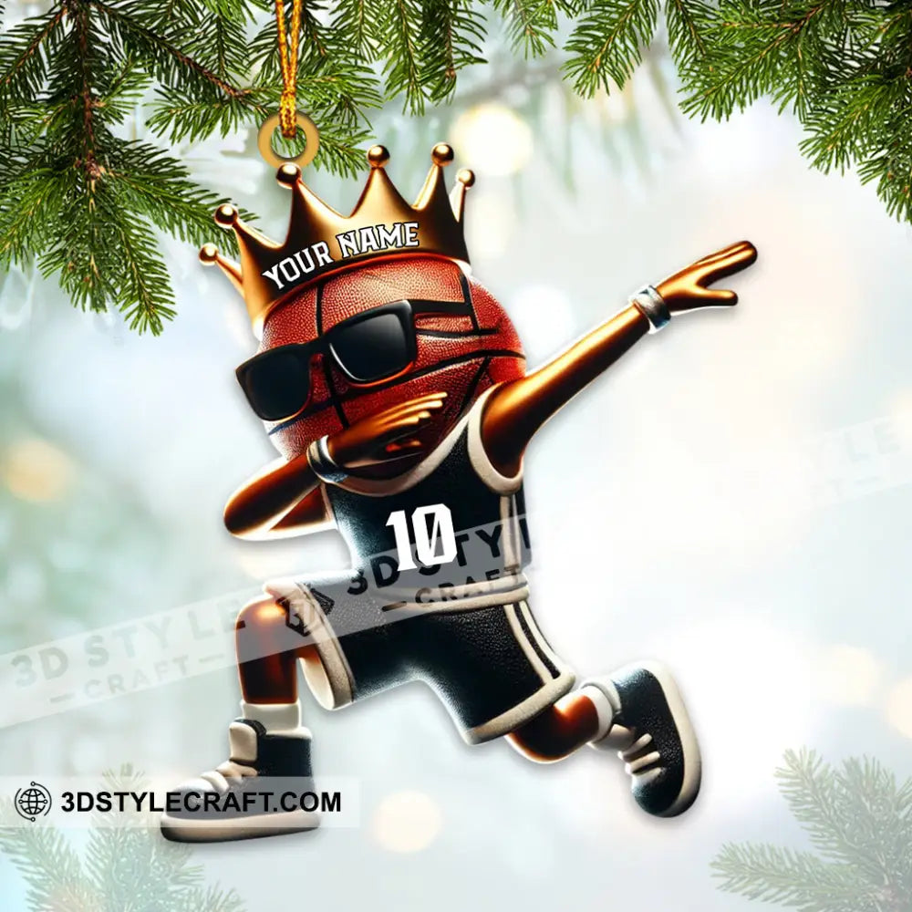 Custom Name And Number Basketball Ornament Christmas Gift