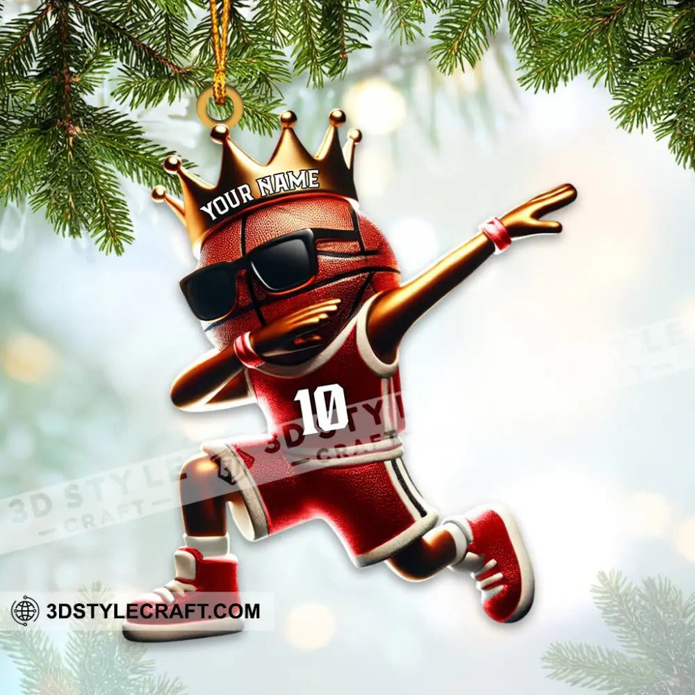 Custom Name And Number Basketball Ornament Christmas Gift 3.54’’ / 1