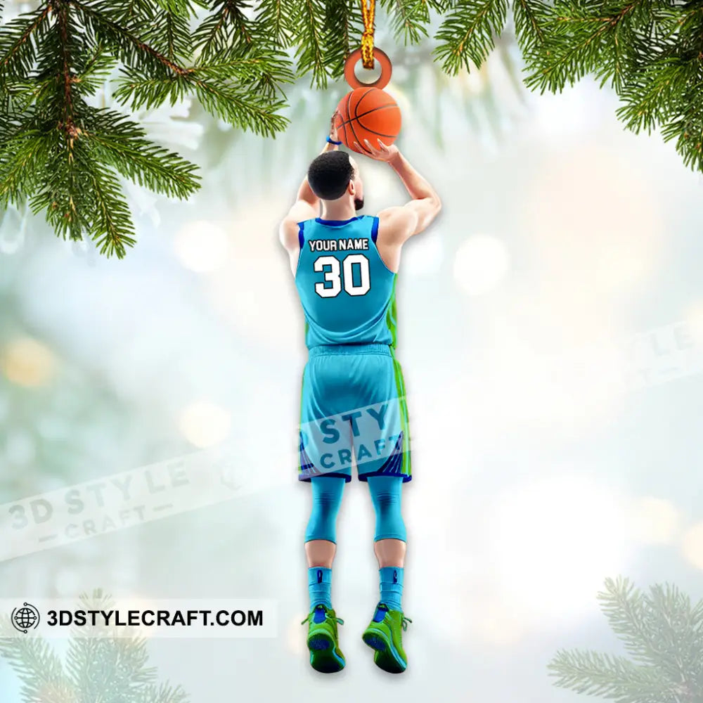 Custom Name And Number Basketball Ornament Christmas Gift Decoration