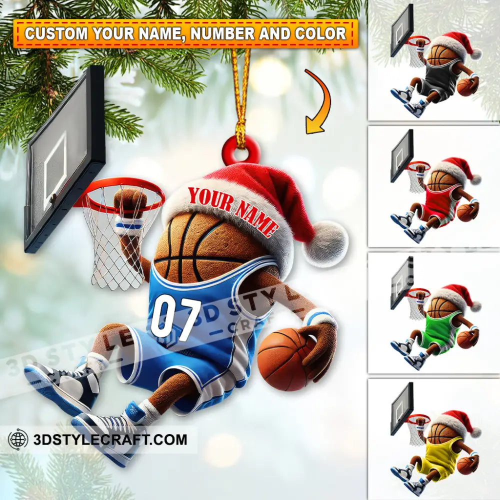 Custom Name And Number Basketball Ornament Team Christmas Gift