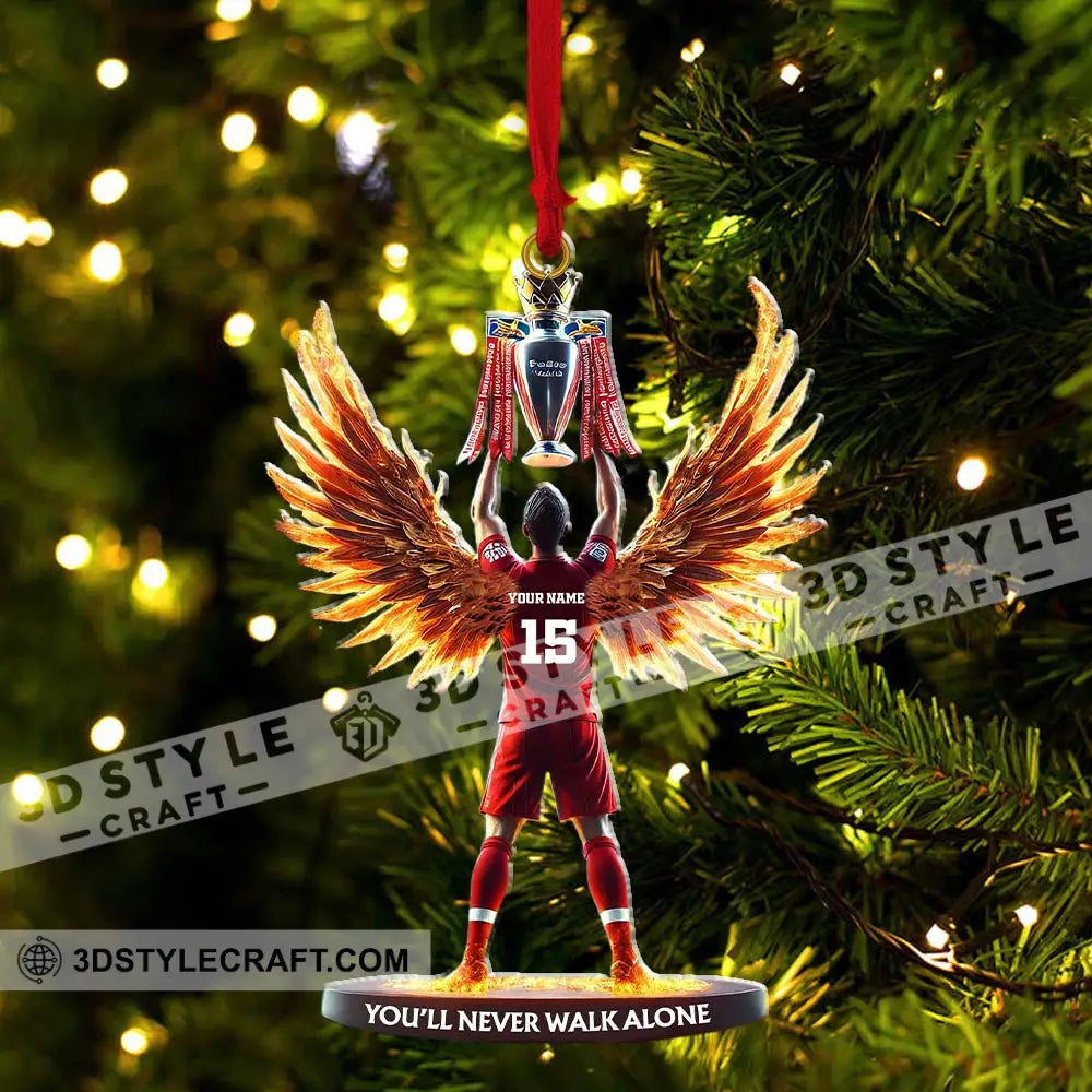 Custom Name And Number Football Champion Memorial Ornament Christmas Gift