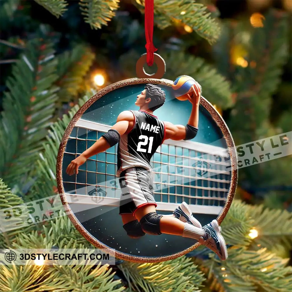 Custom Name And Number Handball Ornament Christmas Gift For Lover 3.54’’ / 1